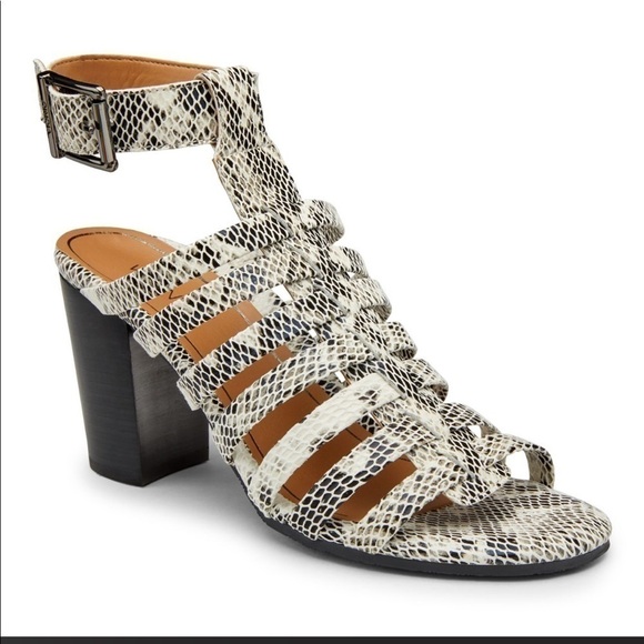 Vionic Sami woman’s heeled caged sandal in snake print 9 with ankle strap - Picture 1 of 16